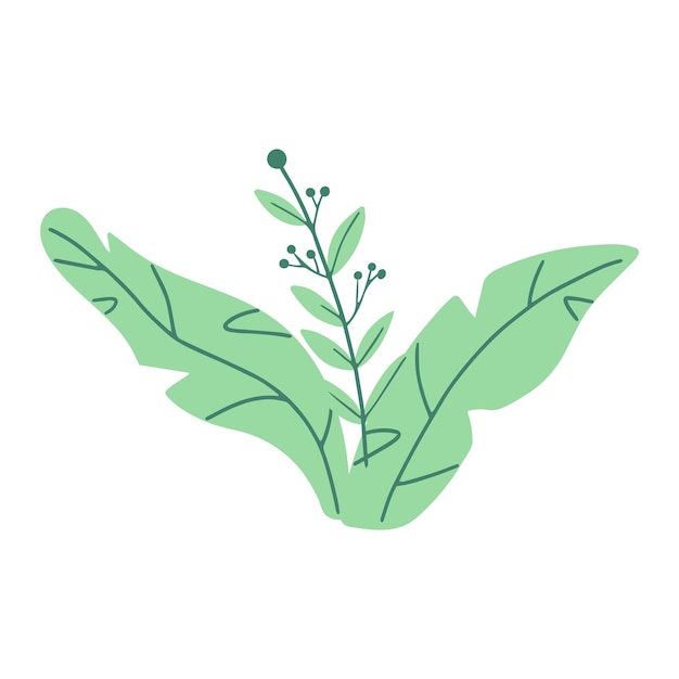 Plik wektorowy organiczny kształt zielonego drzewa roślinnego nowoczesna modna ikona liści roślin płaska naturalna ilustracja wektorowa z kwiatowym motywem do promocji reklamy