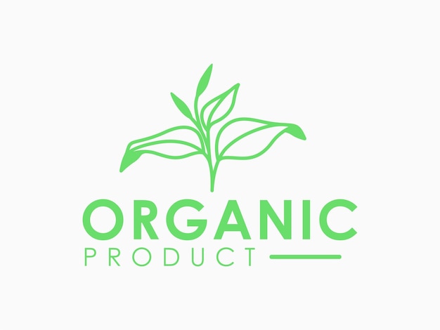 Organiczny szablon logo z prostymi liśćmi