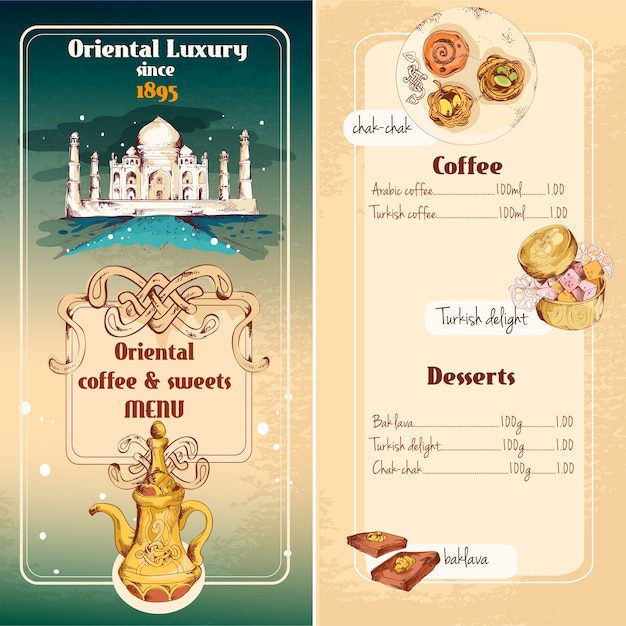 Plik wektorowy oriental projektowania menu