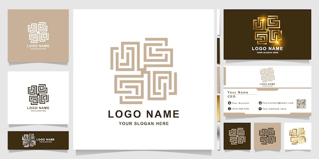 Ornament logo szablon z projektem wizytówki.