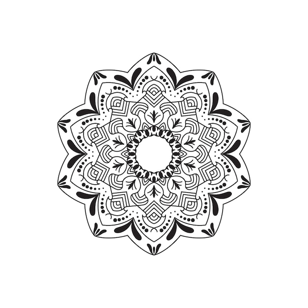 Ornament mandala czarno-biały projekt linii