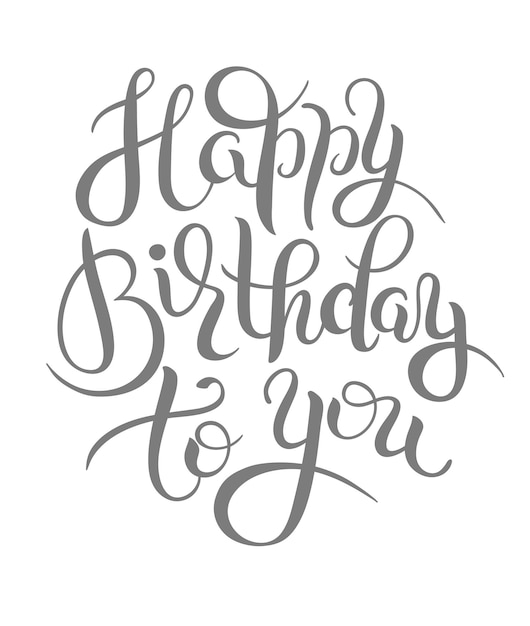 Oryginalna Ręka Napis Szablon Typografii Happy Birthday