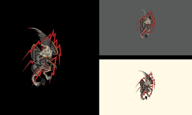 orzeł i płomienie wektor ilustracja projekt maskotki