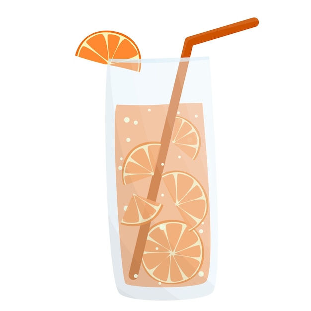 Orzeźwiający koktajl smoothie z pomarańczą Pojedyncze zimne napoje owocowe na białym tle