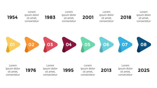 Oś Czasu Strzałka Infografika Szablon Slajdu Prezentacji Idealny Dla Startupów I Marketingu