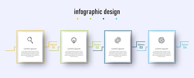 Plik wektorowy oś czasu szablonu infografiki biznesowej z opcjami 4 kroków może być wykorzystana do diagramu przepływu pracy