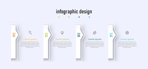 Plik wektorowy oś czasu szablonu infografiki z opcjami 4 kroków może być wykorzystana do diagramu przepływu pracy