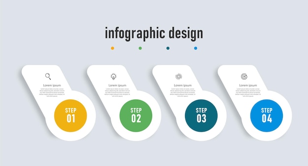 Oś Czasu Szablonu Projektu Infografiki Z 4 Krokami