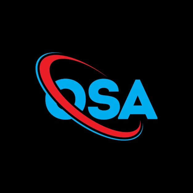OSA logo OSA litery OSA logo inicjały OSA logo powiązane z okręgiem i dużymi literami monogram logo OSA typografia dla biznesu technologicznego i marki nieruchomości