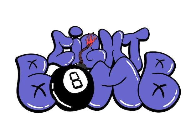 Plik wektorowy osiem bomb graffiti street art wektor stylu miejskim