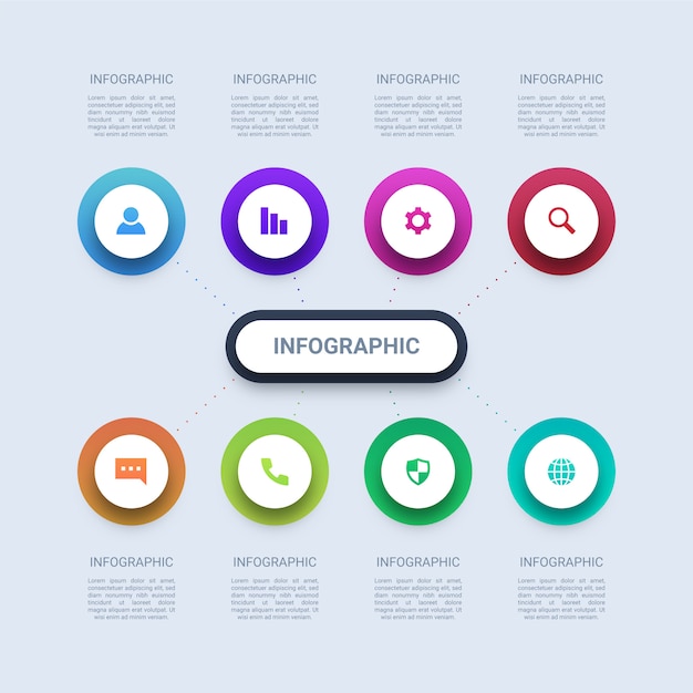 Plik wektorowy osiem kroków nowoczesnego biznesu infographic