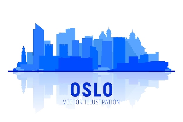 Oslo Norwegia Linia Panoramę Miasta Z Panoramą Na Białym Tle Ilustracja Wektorowa Koncepcja Podróży Biznesowych I Turystyki Z Nowoczesnymi Budynkami Obraz Do Prezentacji Transparentu Afisz I Strony Internetowej