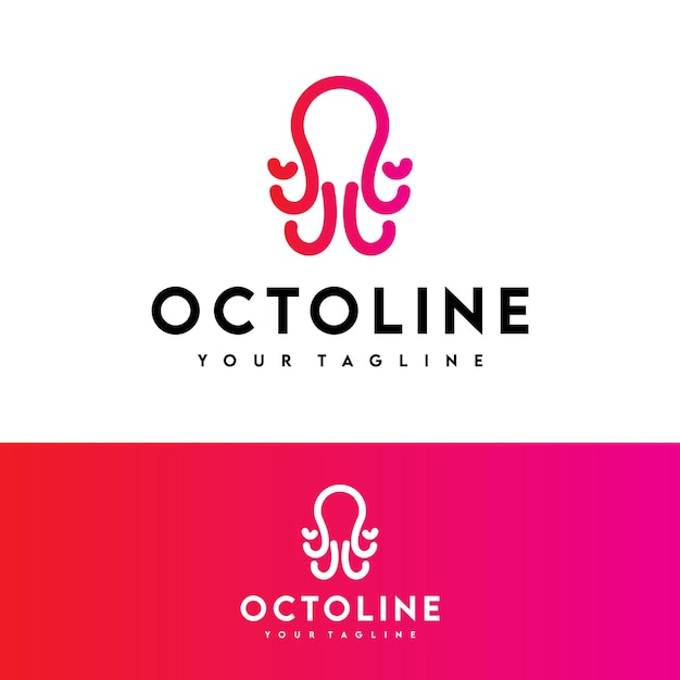 Ośmiornica Vector Logo Design Inspiracja Na Białym Tle