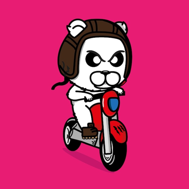Oso motociclista enojado