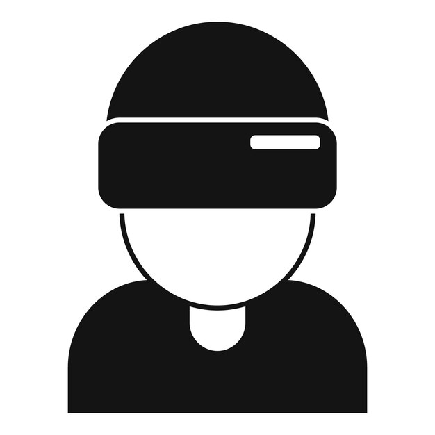 Osoba nosząca okulary VR ikona prosty wektor Platforma technologiczna gier
