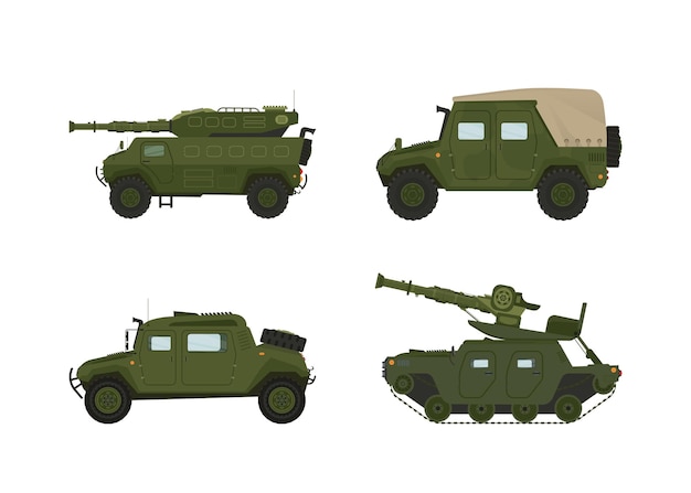 Plik wektorowy osobisty transport pojazdu przewoźnika w wojnie wojskowej zestaw kolekcja ilustracji wektorowych