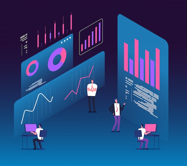 Osoby z diagramami danych analitycznych