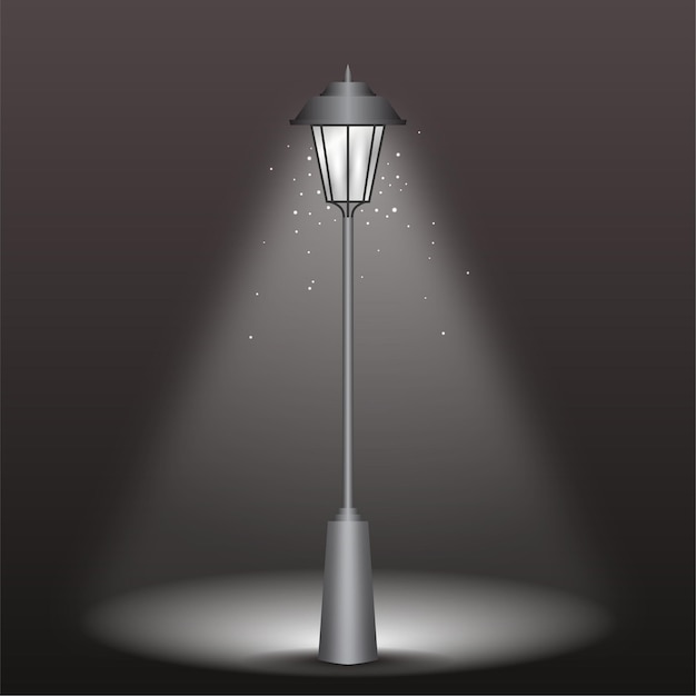 Plik wektorowy oświetlający blask latarni w nocy na ciemnym tle