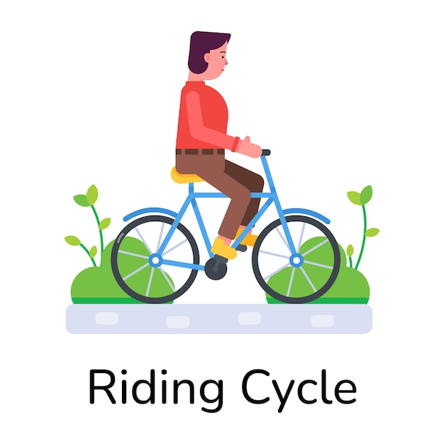 Plik wektorowy oto płaska ikona osoby jeżdżącej na rowerze.