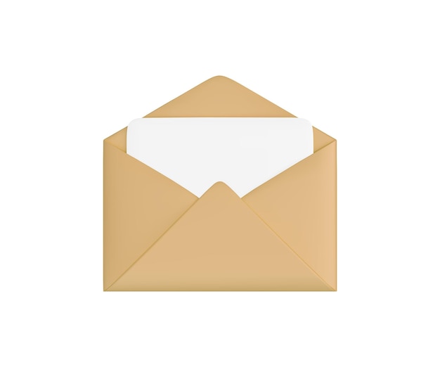 Otwarte wiadomości e-mail ikona List komunikacyjny przychodzący nowy skontaktuj się z nami napisz wyślij wiadomość poczta zarządzanie wiadomościami ilustracja wektorowa 3d