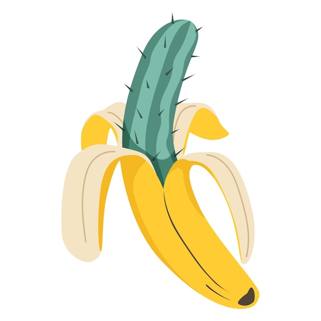 Otwarty Banan Kaktusa Ilustracji Wektorowych