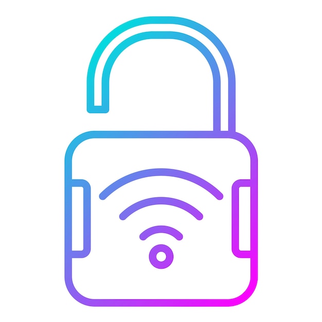 Otwórz ikonę wektora Smart Lock Można ją użyć do zestawu ikon biometrycznych