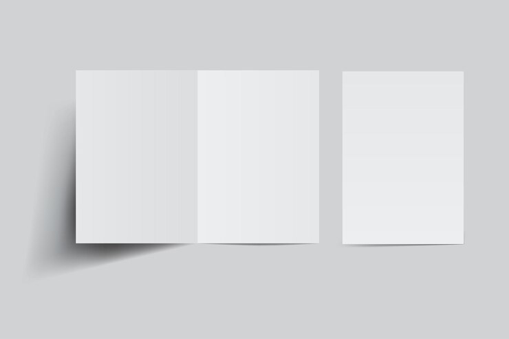 Wektor otwórz szablon leaflet bi fold mockup pusty papier kartki podziękowania notatki papier kartka powitania zaproszenie ślubne broszura kartka pocztowa lub jakiekolwiek twórcze dzieło do prezentacji swojego projektu