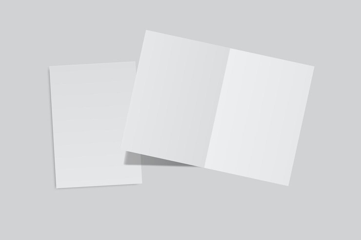 Wektor otwórz szablon leaflet bi fold mockup pusty papier kartki podziękowania notatki papier kartka powitania zaproszenie ślubne broszura kartka pocztowa lub jakiekolwiek twórcze dzieło do prezentacji swojego projektu
