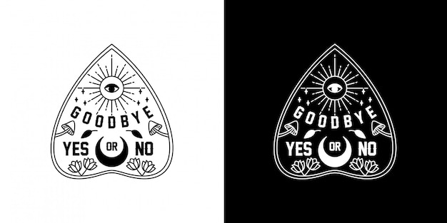 Ouija Board Goodbye Monoline Design