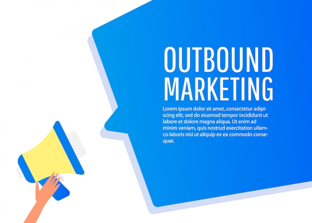 Outbound Marketing. Etykieta Megafon. Baner Dla Biznesu, Marketingu I Reklamy.