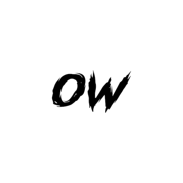 Plik wektorowy ow monogram logo projekt list tekst nazwa symbol monochromatyczne logotyp alfabet znak proste logo