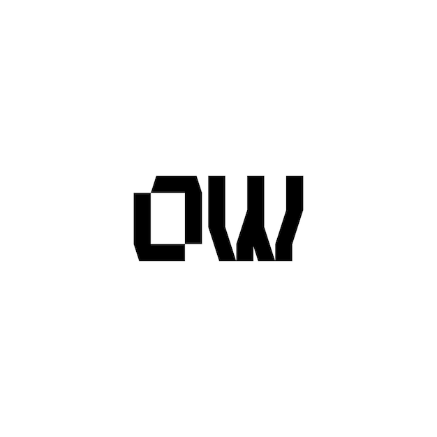 Plik wektorowy ow monogram logo projekt list tekst nazwa symbol monochromatyczne logotyp alfabet znak proste logo