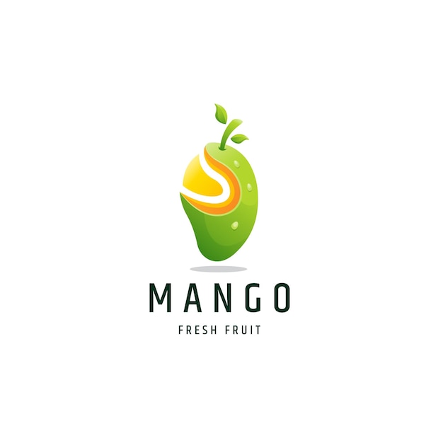 Owoc Mango Kolorowe Logo Gradientowe Ikona Projekt Szablonu Ilustracji Wektorowych