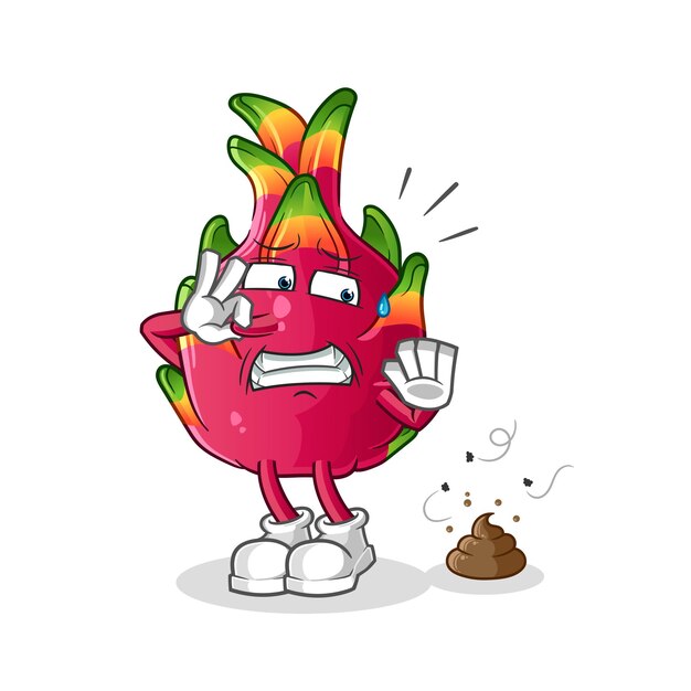 Owoc smoka z ilustracją śmierdzących odpadów.