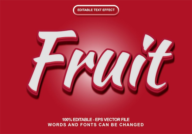 Owoce 3d logo szablon edytowalny styl efektu tekstu