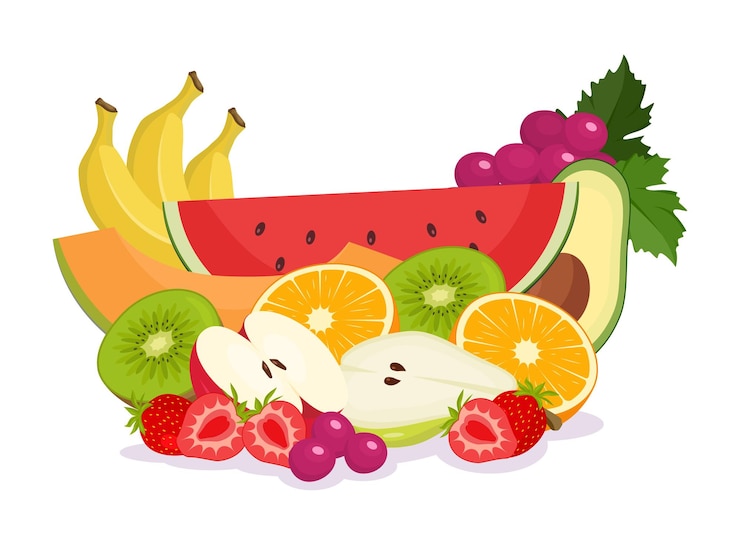 Wektor owoce ilustracja transparent skład