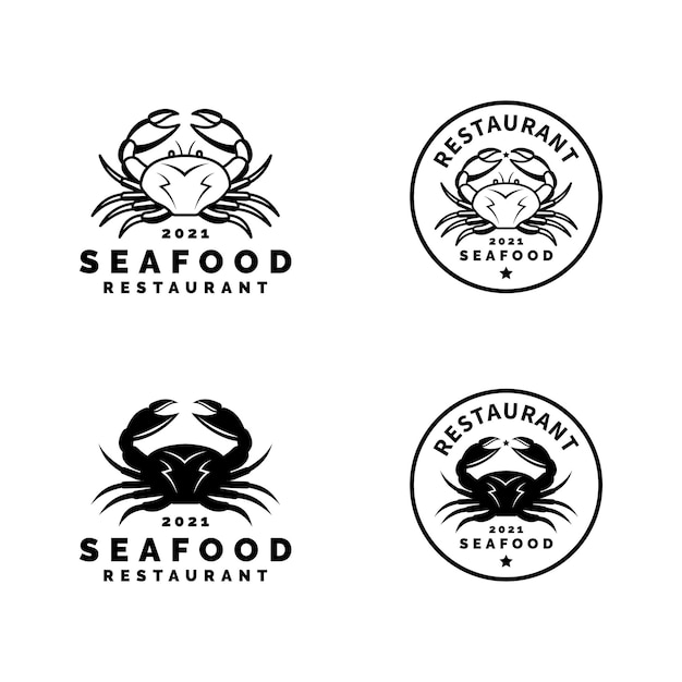 Owoce Morza Krab Homara Logo Szablon Projektu Ilustracji Wektorowych
