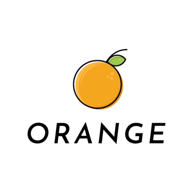 Owoce pomarańczowe świeże linie sztuki kolorowe logo projekt wektor symbol ikona ilustracja