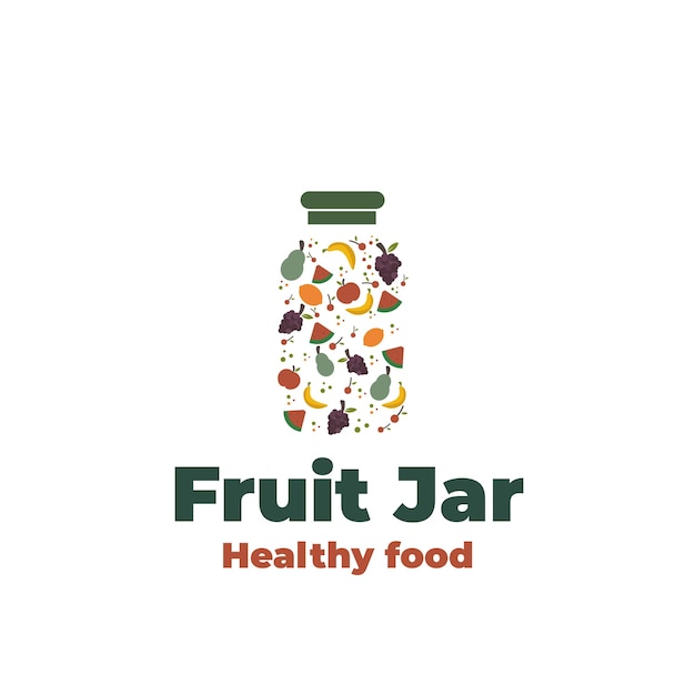 Owoce W Słoiku Ilustracja Logo