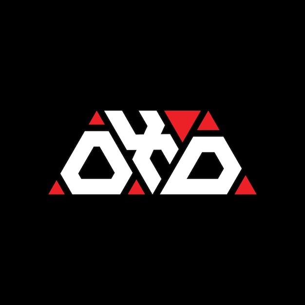 Plik wektorowy oxd trójkątowy projekt logo z kształtem trójkąta oxd trzykątny projekt logo monogramu oxd wektorowy trójkąty szablon logo z czerwonym kolorem oxd triangular logo proste eleganckie i luksusowe logo oxd