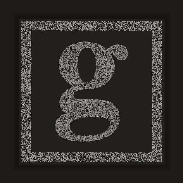 Ozdobna Litera G Monogram Logo Alfabet Vector