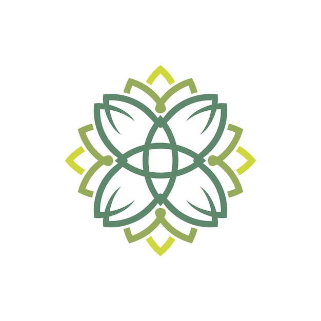 Ozdobne Liście Kwiaty Logo szablon Ilustracja Projekt