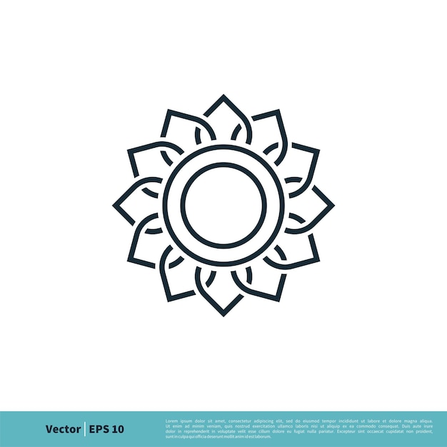 Ozdobny Kwiat Ikona Wektor Logo Szablon Ilustracja Projekt Wektor Eps 10