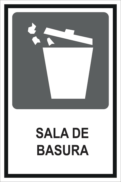 Plik wektorowy oznaki w pomieszczeniach na śmieci