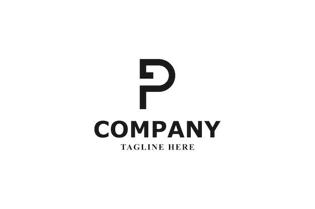 p letter hook nowoczesne minimalistyczne logo