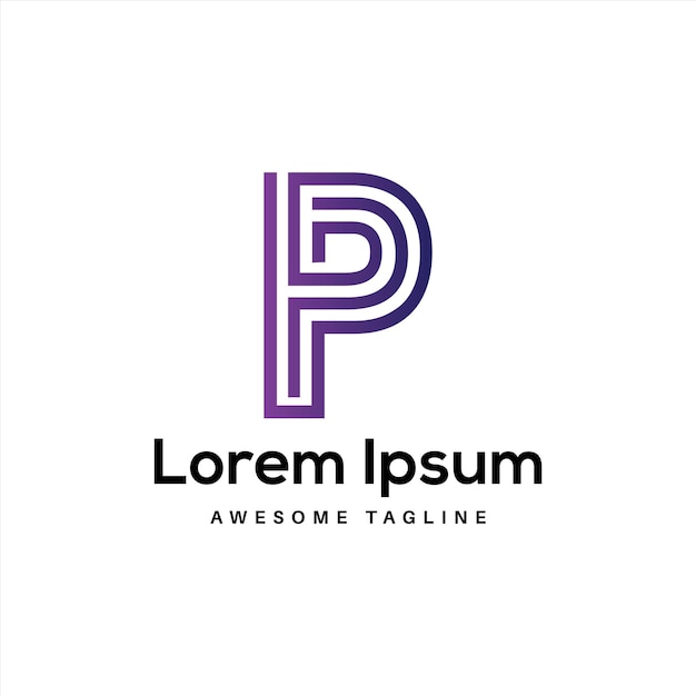 P Letter Logo Design z kreatywnymi ikonami i za darmo