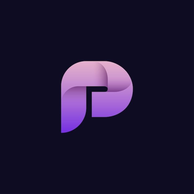 p nowoczesny wektor gradientu logo