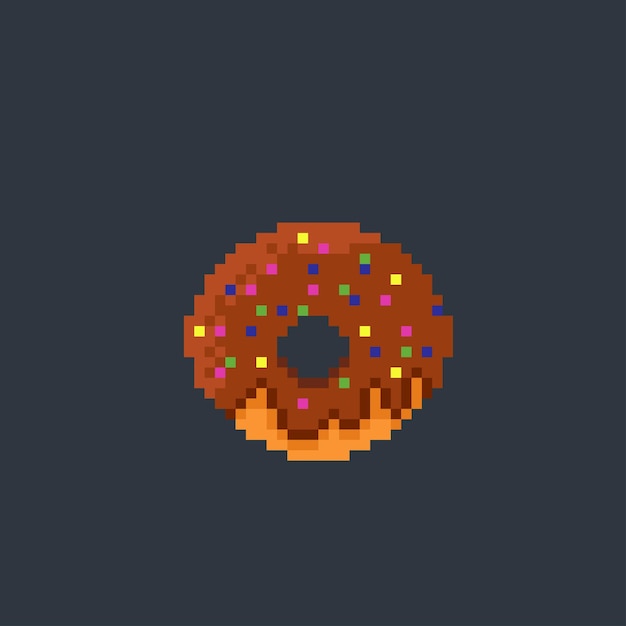 pączek z kremem czekoladowym w stylu pixel art