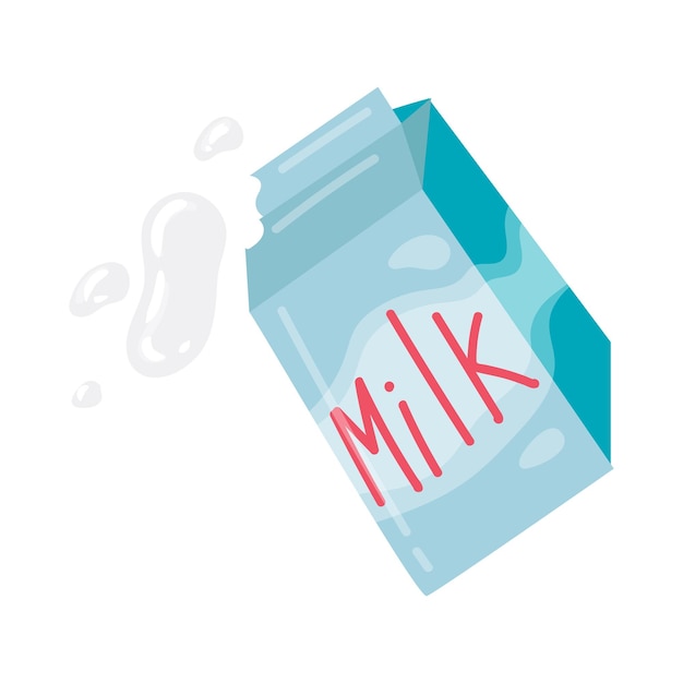 Paczka Mleka Z Dziurką Wlać Mleko Gotowanie Ilustracja Wektora Na Białym Tle