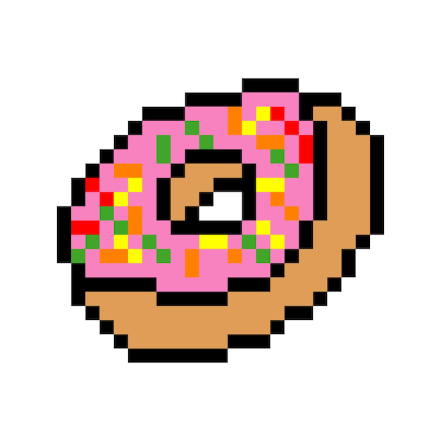 Pączki w stylu pixel art